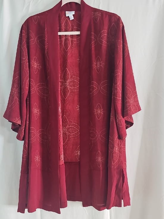 LuLaRoe Accessories - LuLaRoe Aurora Red Embroidered Paisley Kimono